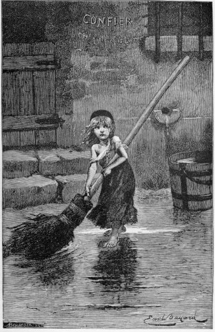 Portrait of "Cosette" by Emile Bayard, from the original edition of Les Misérables (1862)